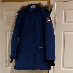 Canada Goose Royal Blue Coat with Fur Hood